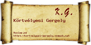 Körtvélyesi Gergely névjegykártya